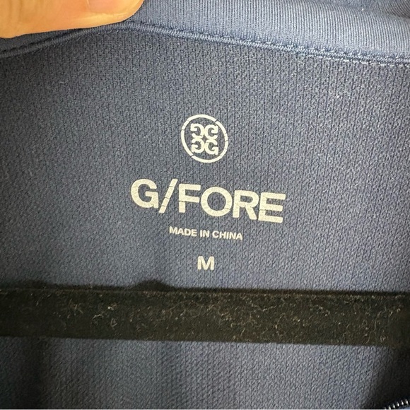 G/FORE Brushed Back Tech Quarter Zip Golf Pullover Top Size M Navy Blue - Picture 3 of 6